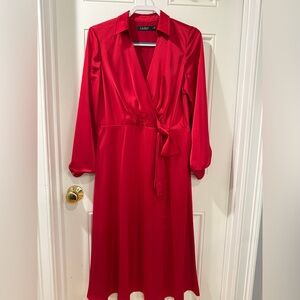 Ralph Lauren Vibrant Red Long Sleeve Dress